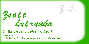 zsolt lafranko business card